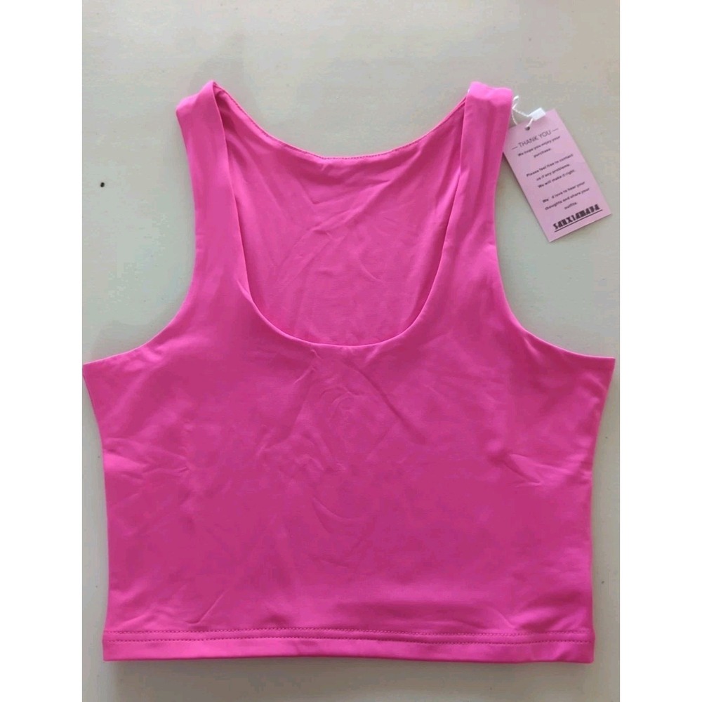 Hot Pink Cropped Tank Top Women's Size Small